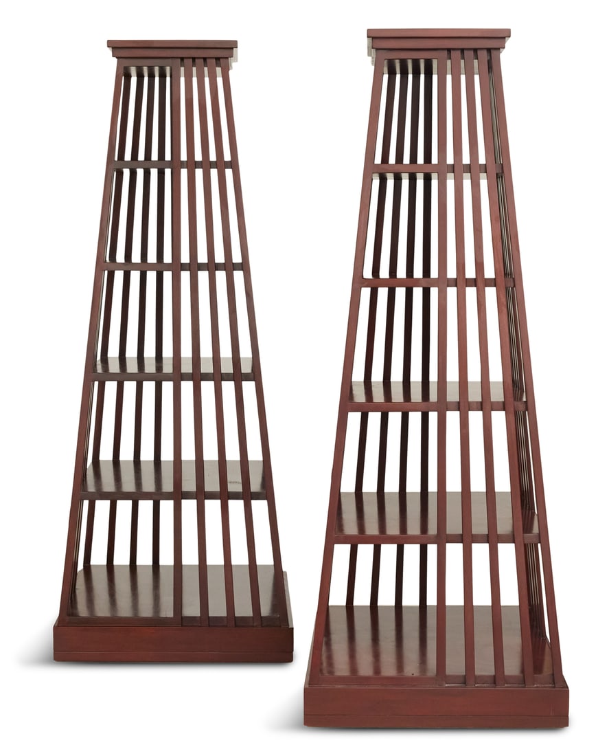 Unusual Mahogany Pyramidal-Form Etageres (1 of 3)