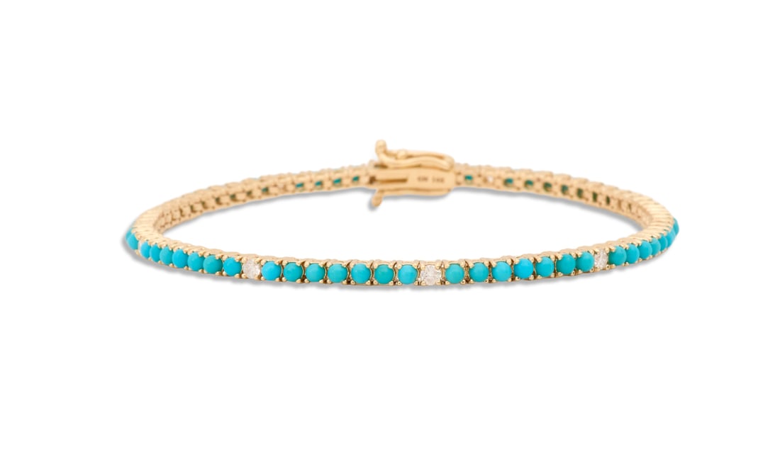 Turquoise and Diamond Bracelet (1 of 2)