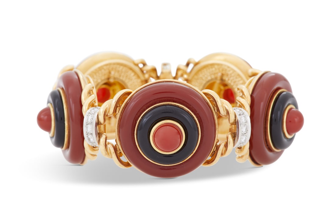 Aldo Cipullo Diamond and Hardstone Bracelet (1 of 3)