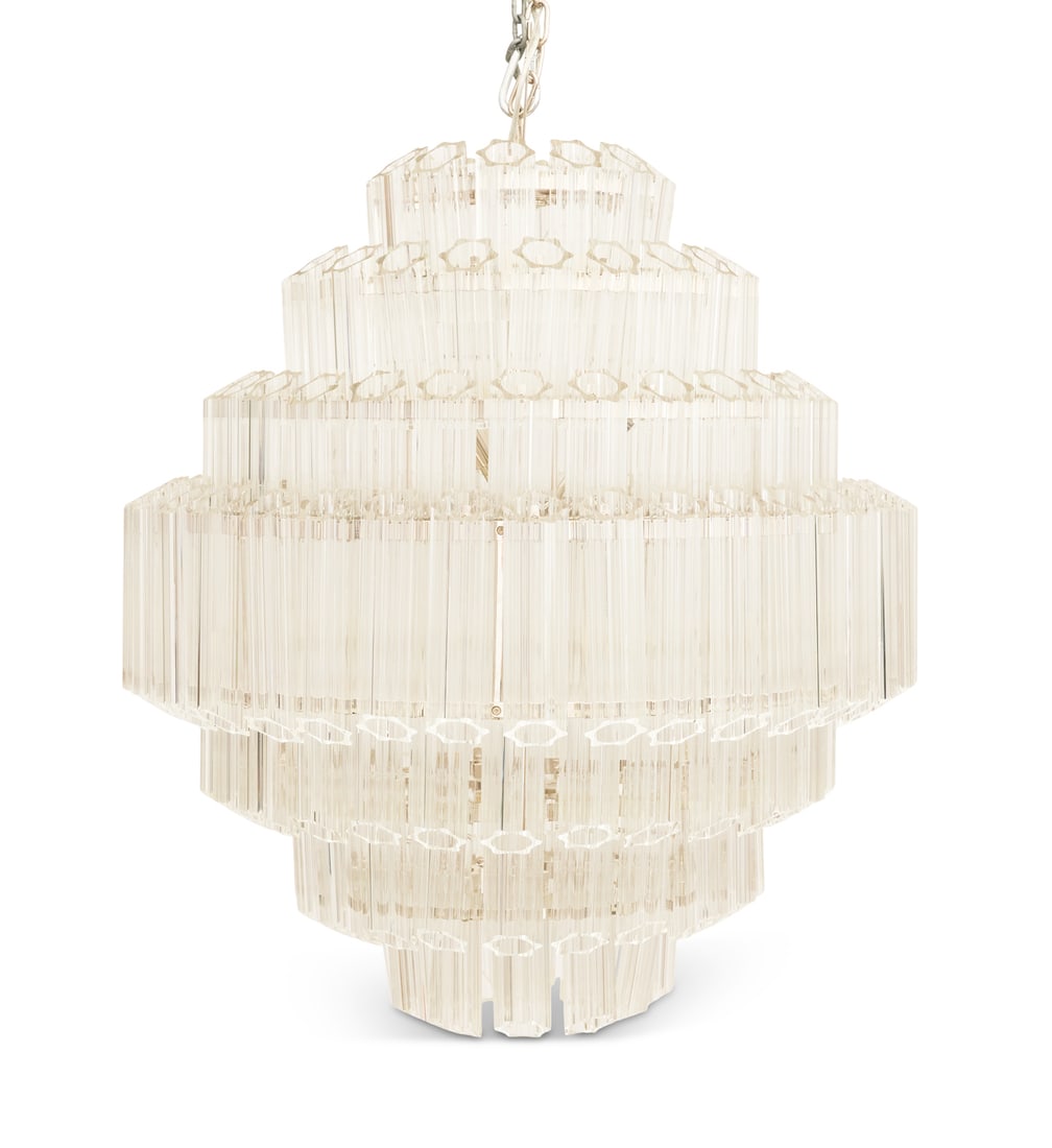 Italian Cut Crystal and Chrome Chandelier (1 of 1)