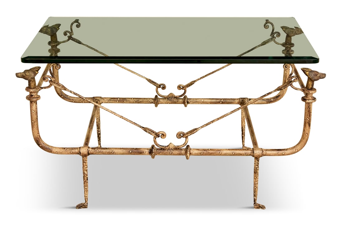 Bronze, Iron and Glass "Etruscan" Coffee Table (1 of 3)