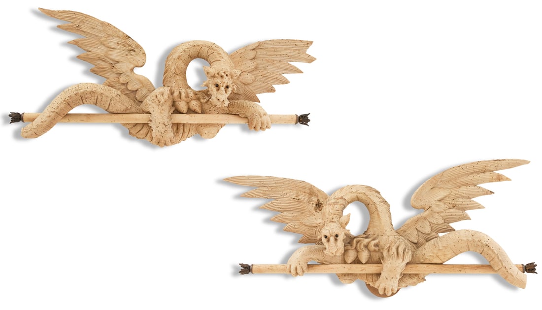 Italian Carved Venetian Fantasy Grotto Dragons (1 of 5)