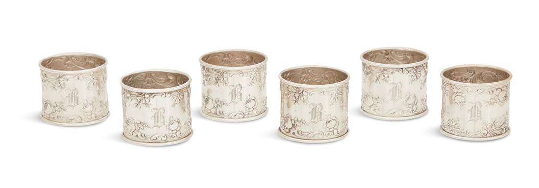 Set of Six Gorham Sterling Silver Napkin Rings (1 of 2)