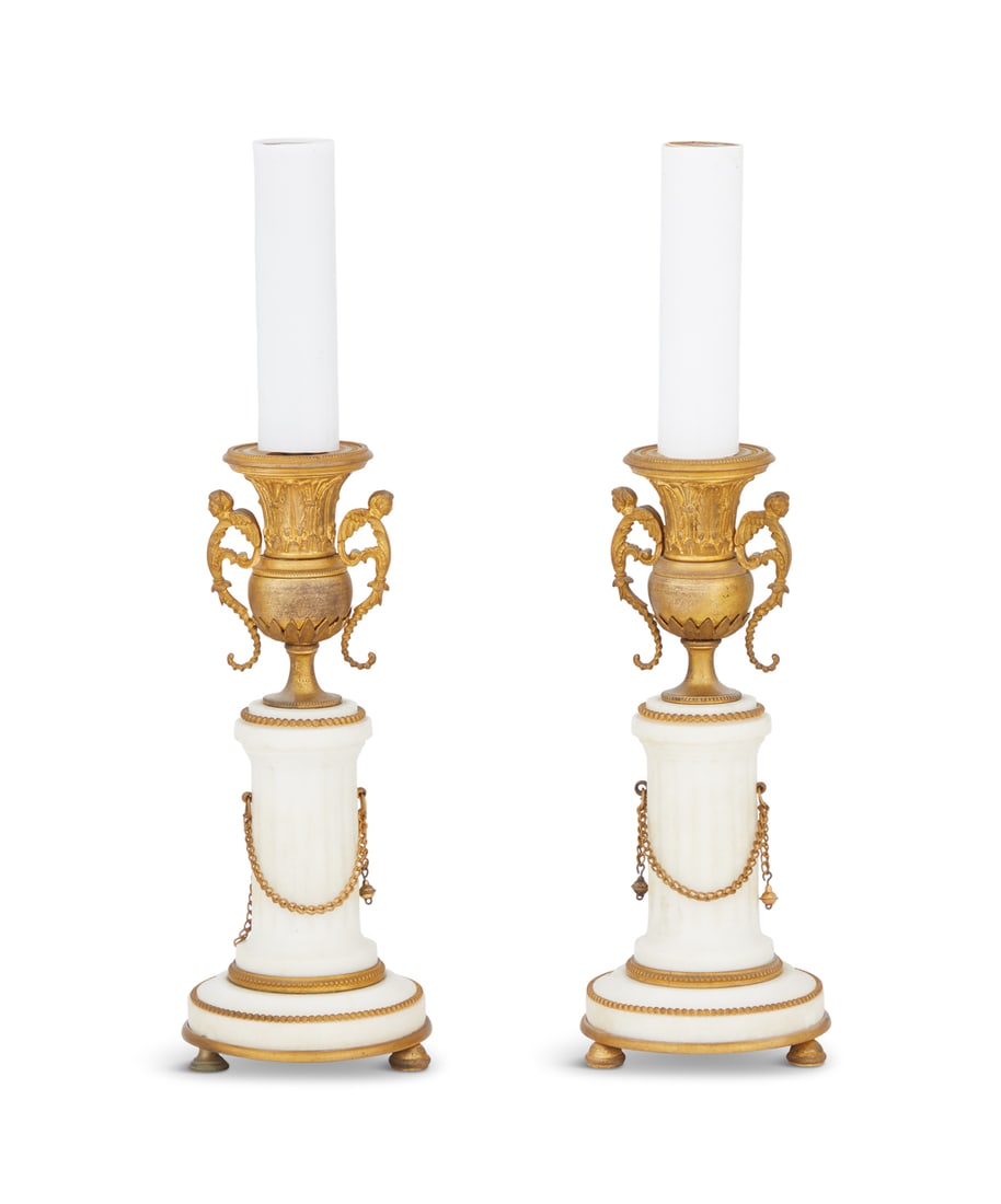 Pair of Napoleon III Gilt-Bronze Candlesticks (1 of 1)
