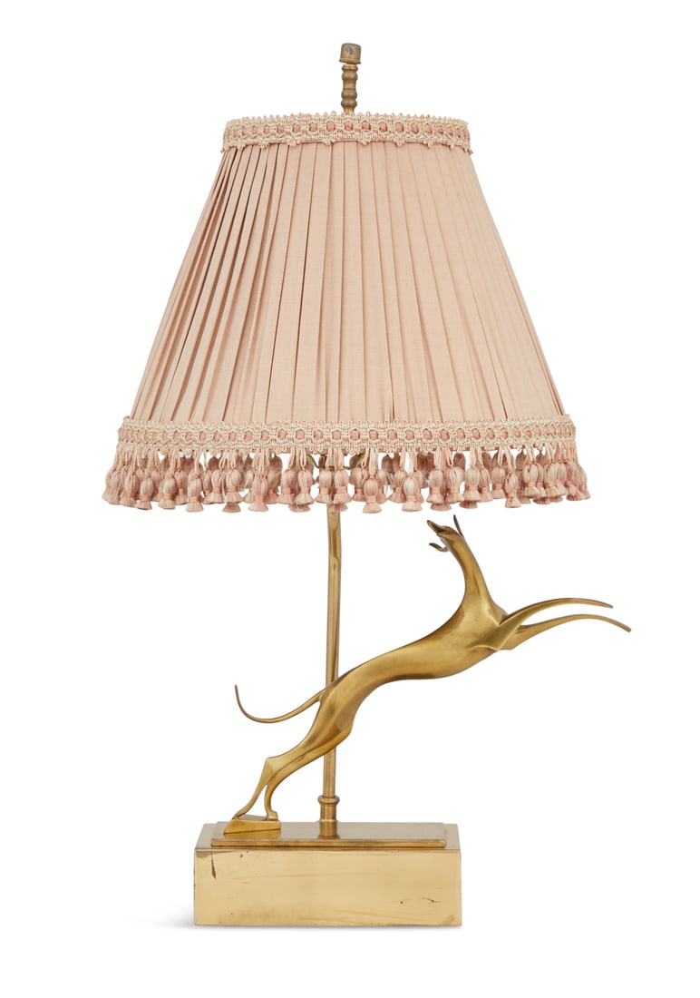 Hagenauer Werkstatte Brass Leaping Greyhound Lamp (1 of 3)