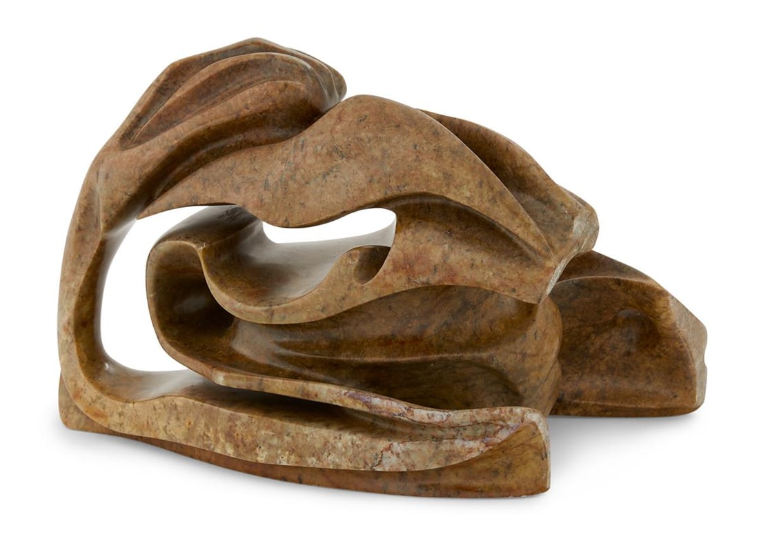 Roland Gatin (US, b. 1968): Roland Gatin (American, b. 1968) "Atom Heart Nike", 2001 carved and laminated stone h. 9-3/4", w. 14-1/2", d. 11" Provenance: Estate of Thomas B. Lemann, New Orleans, Louisian