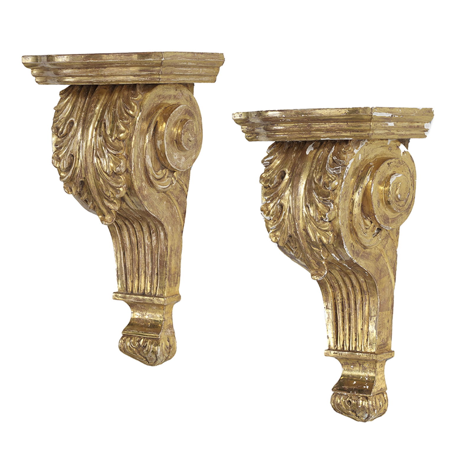 Pair of Georgian-Style Giltwood Brackets (1 of 1)