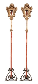 Pair of Italian Processional Pole Lanterns