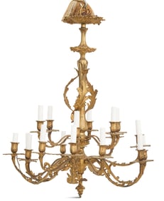 Rococo-Style Gilt-Bronze Chandelier