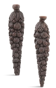 Pair of Italian Baroque Carved Oak Appliques