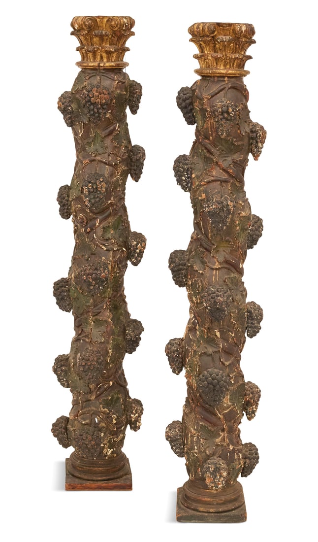 Pair of Italian Baroque Solomonic Columns (1 of 3)