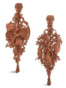 Italian Bacchanalian Carved Walnut Appliques