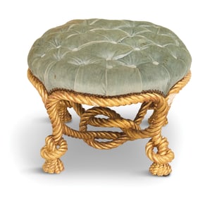Napoleon III Giltwood Rope-Twist Stool