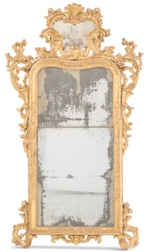 Venetian Giltwood and Engraved Glass Mirror