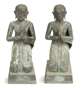 Pair of Thai Bronze Buddhas