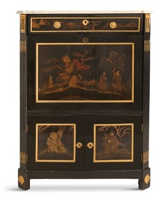 Ebonized Lacquered Secretaire a Abattant