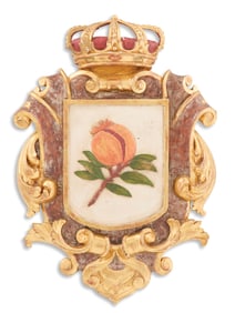 Spanish Polychromed Armorial Plaque
