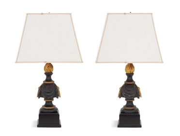 Carved, Painted and Parcel-Gilt Hearse Finials