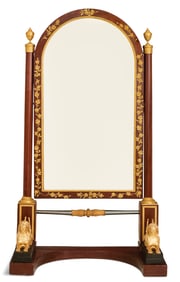 Mahogany and Gilt-Bronze-Mounted Cheval Mirror