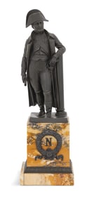 Patinated-Metal and Marble Figure of Napoleon