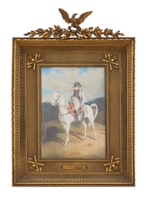 French Portrait of Napoleon in a Bronze Frame