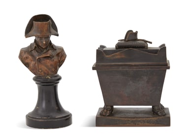 French Two Grand Tour Bronze and Marble Objects