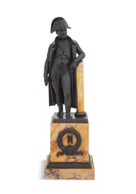 Patinated-Metal and Marble Figure of Napoleon