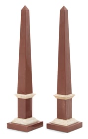 Pair of Italian Marble Obelisks