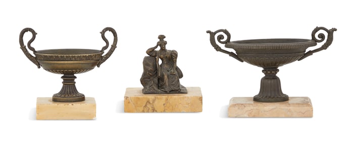 Three Grand Tour Bronze and Marble Objects