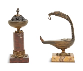 Two Grand Tour Bronze and Marble Objects