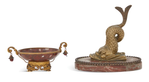 Two Grand Tour Bronze and Marble Objects