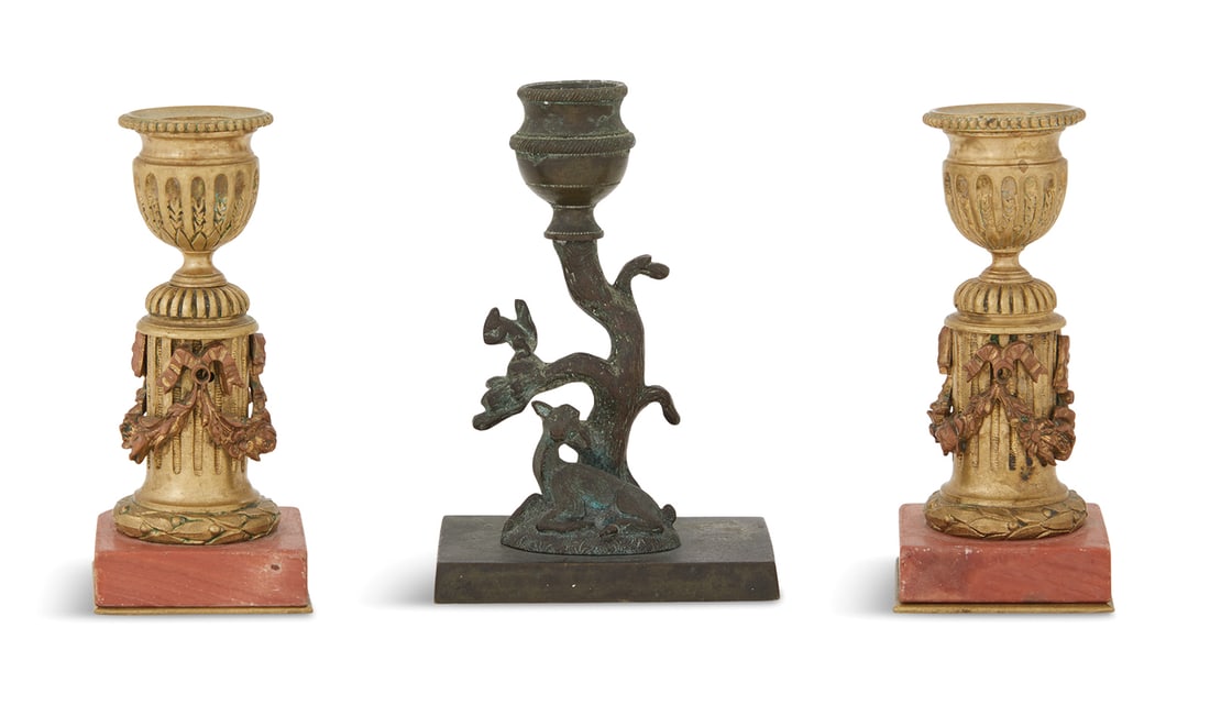 Three Grand Tour Bronze Candlesticks (1 of 2)