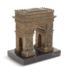 French Grand Tour Bronze and Marble Arch