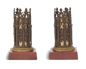 Grand Tour Bronze and Stone Perfume Stands