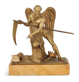 Bronze and Marble Figure of Father Time