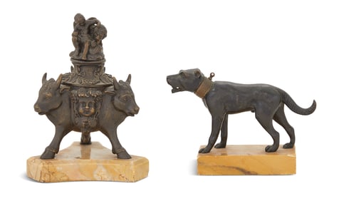 Two Grand Tour Bronze and Marble Objects