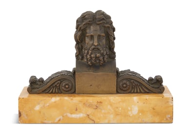 Grand Tour Bronze and Marble Paperweight