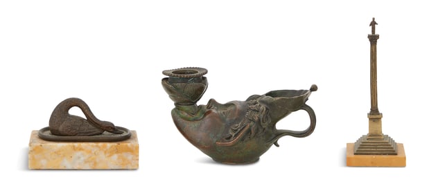 Three Grand Tour Bronze and Marble Objects