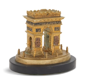 French Grand Tour Dore Bronze and Marble Arch