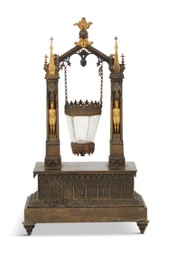 Rare Grand Tour Bronze and Glass Float Lamp