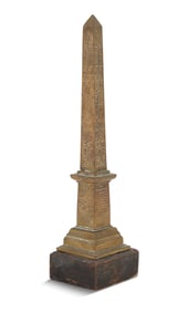 Grand Tour Bronze and Wood Obelisk
