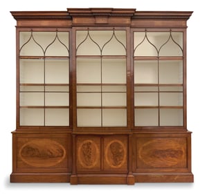 Regency Inlaid Mahogany Breakfront