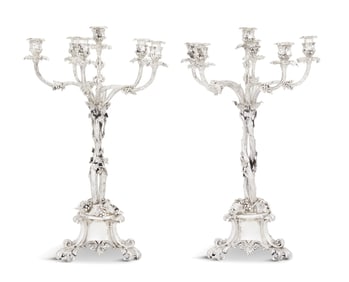 Pair of Elkington Silverplate Candelabra