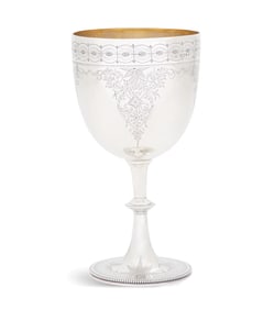 Large Victorian Sterling Silver Goblet