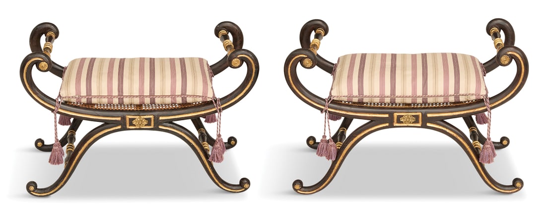 Faux Rosewood and Parcel-Gilt Window Seats (1 of 4)