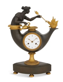 French Bronze Dore et Patine Classical Clock