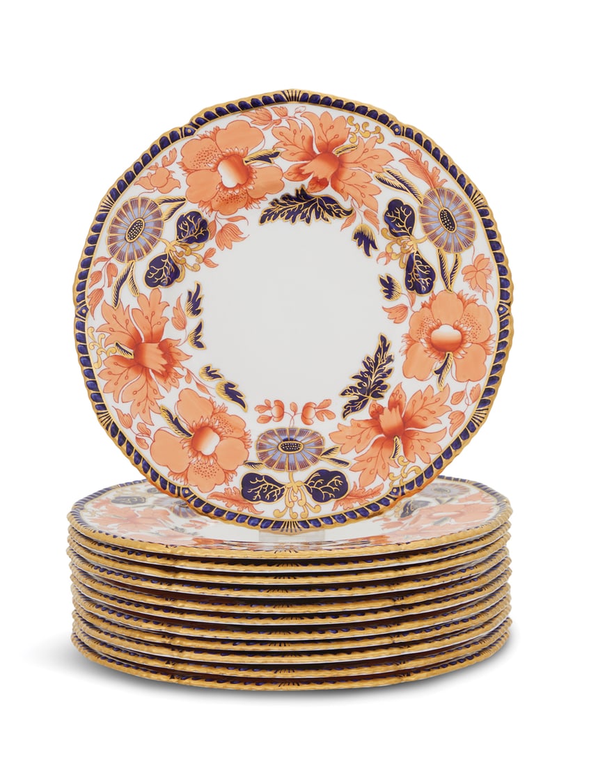 Set of Twelve Royal Crown Derby Dinner Plates (1 of 2)