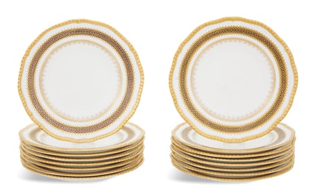 Set of Sixteen English Coalport Dessert Plates