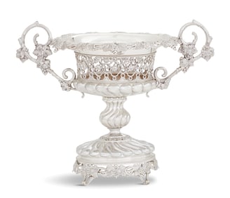 Large Napoleon III Silver Fruit Stand