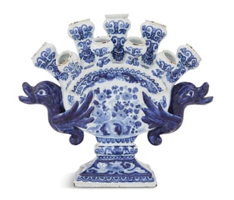 Rare Dutch Blue and White Tulipiere